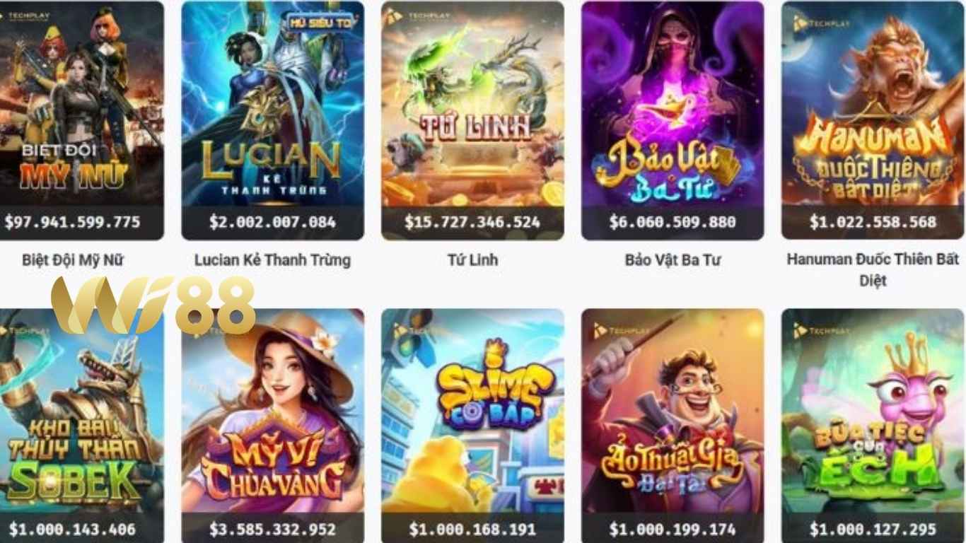 Các tựa game nổ hũ WI88 được yêu thích