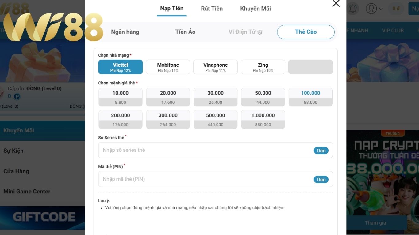 Những điều cần lưu ý khi nạp tiền WI88 Những điều cần lưu ý khi nạp tiền WI88