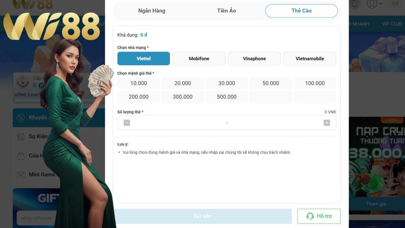 Những kênh rút tiền WI88 đang hỗ trợ Những kênh rút tiền WI88 đang hỗ trợ